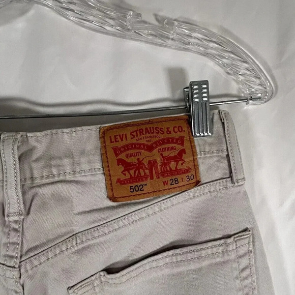 Levi's 502 Jeans 28x30 White Grey Cotton Blend Button Zip Pockets Strauss - Picture 10 of 11